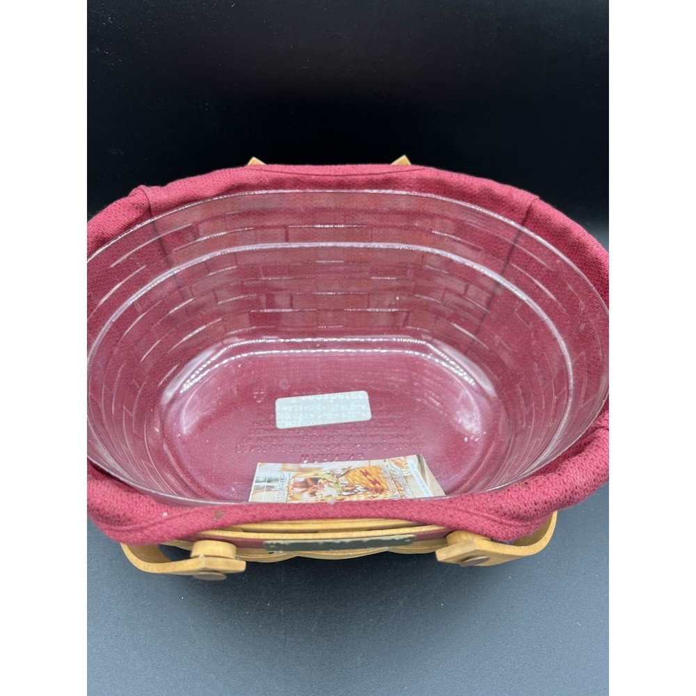 🎄Longaberger Christmas 2004 Get Together Basket Red W/Liner & Protector - Picture 6 of 7